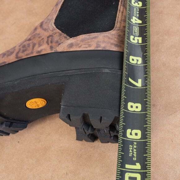 Timberland Women Kori Leopard Print Leather Block Heel Ankle Chelsea Boots sz 8 - Picture 6 of 8